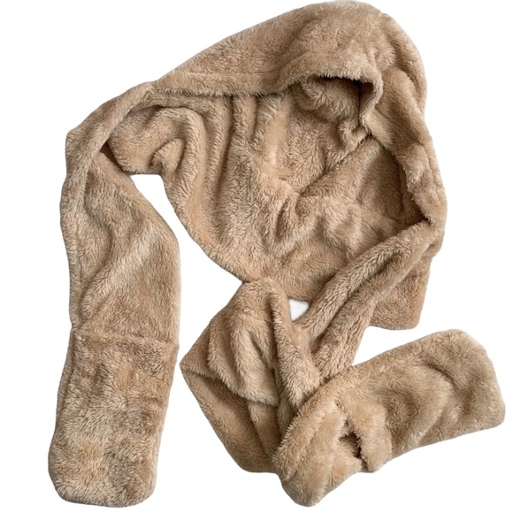 Accessories - Faux Fir Hooded Scarf & Hand Warmer